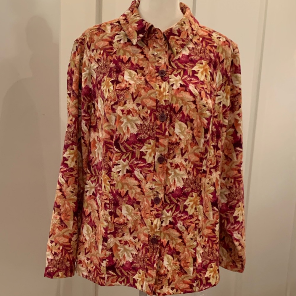 CJ Banks Fall Leaves Shirt - Fall Colors